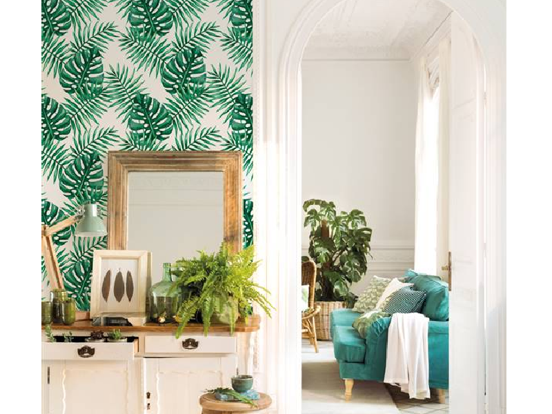 Papel mural con diseño gardenia Chile SOCIO HOGAR Construex