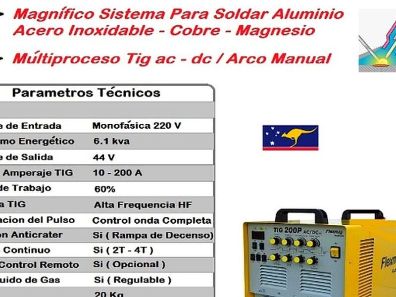 TIG 200 AC / DC PULSO Inverter Pulsartig Chile